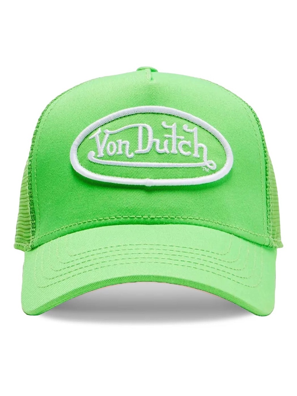 Von Dutch Bright Green Mesh Trucker Hat with White Logo